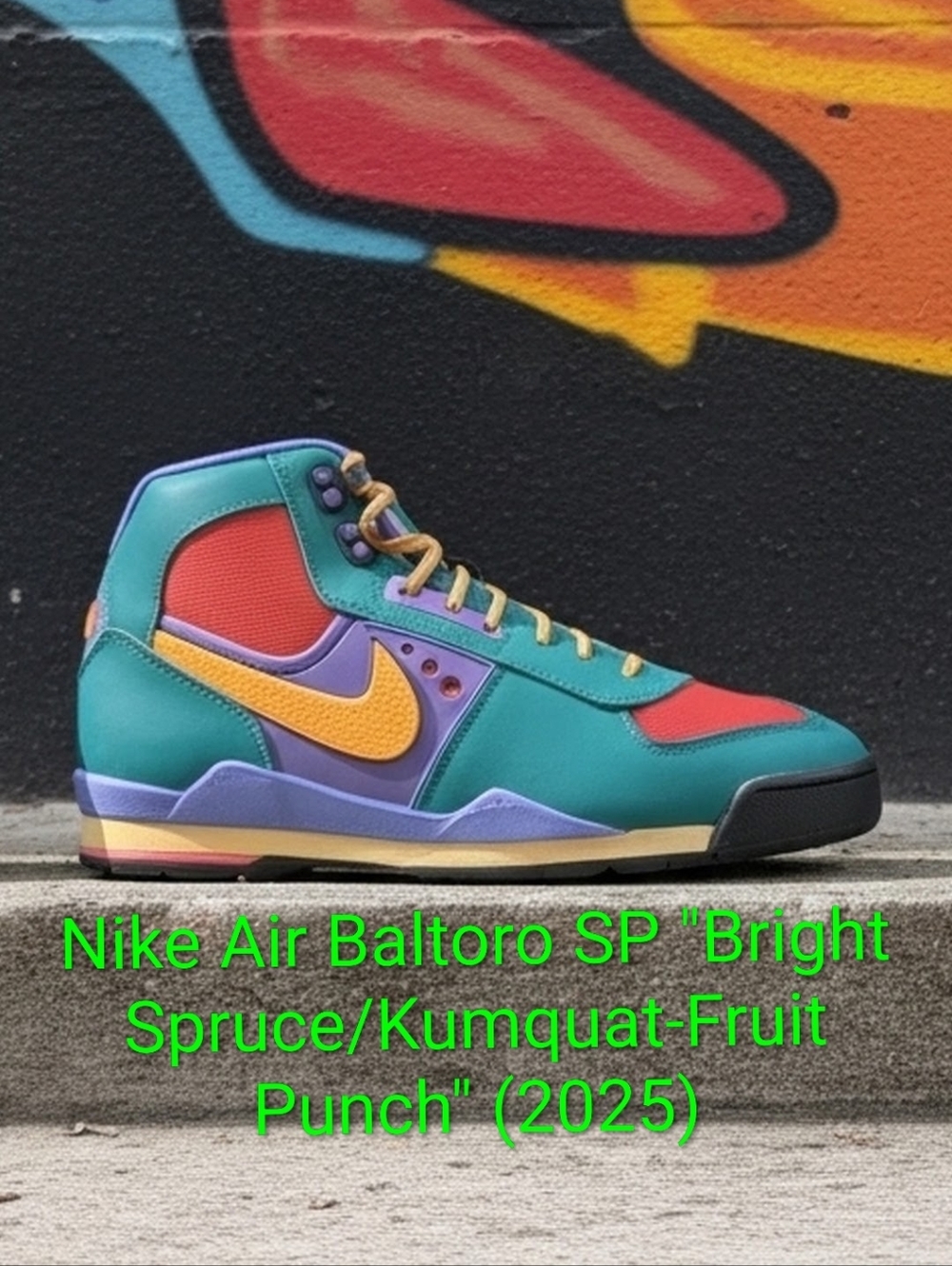 Nike Air Baltoro SP "Bright Spruce/Kumquat-Fruit Punch" M10/W11.5 Like New W/Box